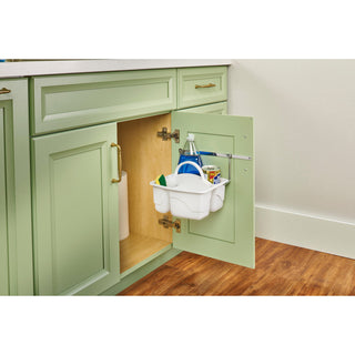 Undersink Door Mount Cleaning Organizer, White, 9.75"Wx9.74"Dx8.26"H