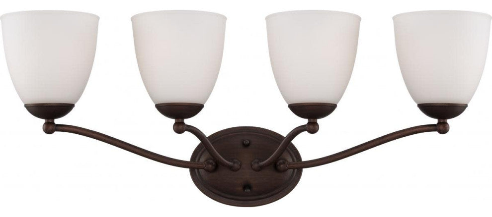 Nuvo 4-Light Patton Vanity and Wall Light Fixture, Prairie Bronze