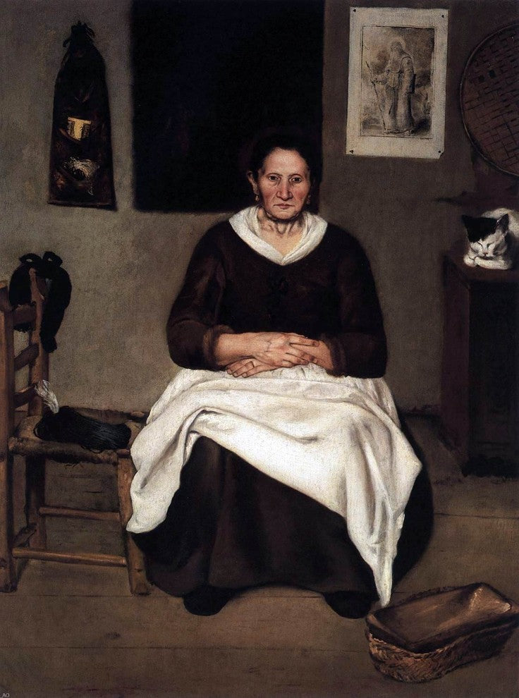 Antonio Puga Old Woman Seated, 21"x28" Wall Decal Print