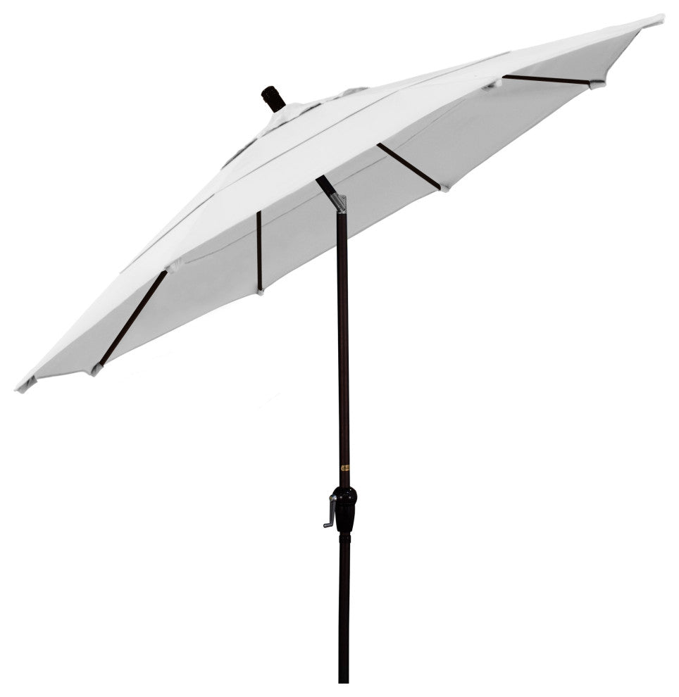 11' Bronze Auto-Tilt Crank Aluminum Umbrella, Pacifica, Natural