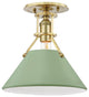 Hudson Valley Painted No.2 1-Light Semi Flush Mount MDS353-AGB/LFG, Aged Brass