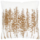 Brown Ivory Grove of Trees Down Throw Pillow