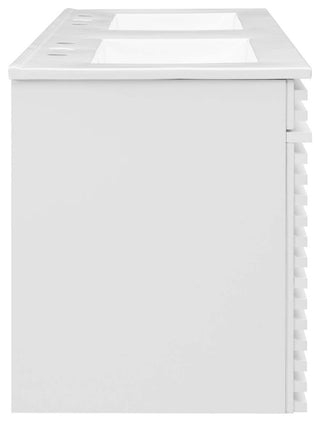 Render 48" Wall-Mount Bathroom Vanity, White White