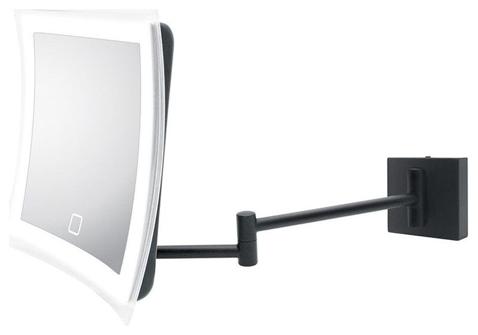 Beauty 500T Touch LED Lighted Magnifying Makeup Mirror in Matte Black