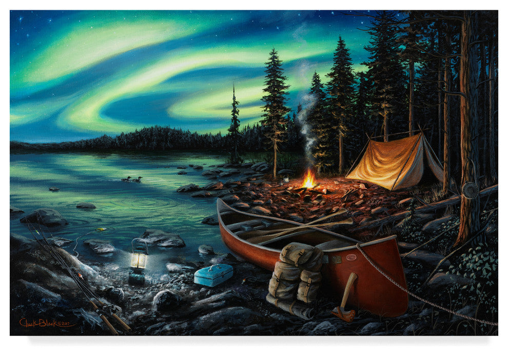 "Campfire Memories" by Chuck Black, Canvas Art, 30"x47"
