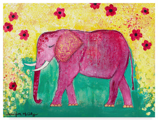 Jennifer Mccully 'Pink Elephant' Canvas Art, 47"x35"