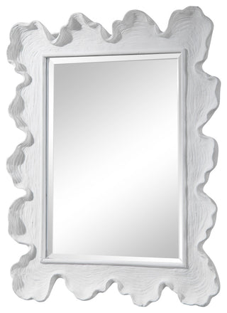 Uttermost Sea Coral Coastal Glass and Resin Mirror in Matte White