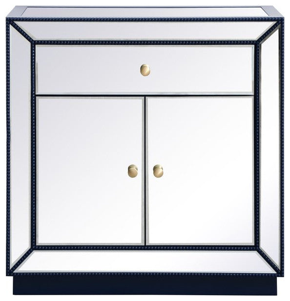 Elegant MF53002BL 32"Mirrored Chest, Blue