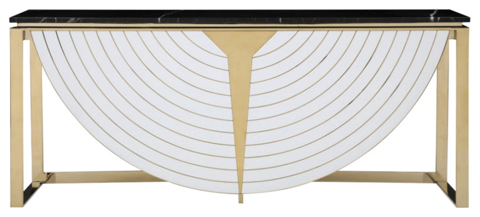 Modrest Flavio Gold + Marble Console Table
