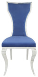 ACME Azriel Side Chair(Set-2) in Blue Velvet & Mirroed Silver Finish