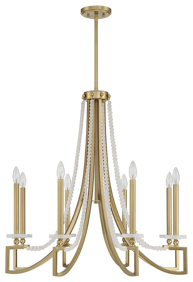 Helen 8-Light Chandelier, Warm Brass