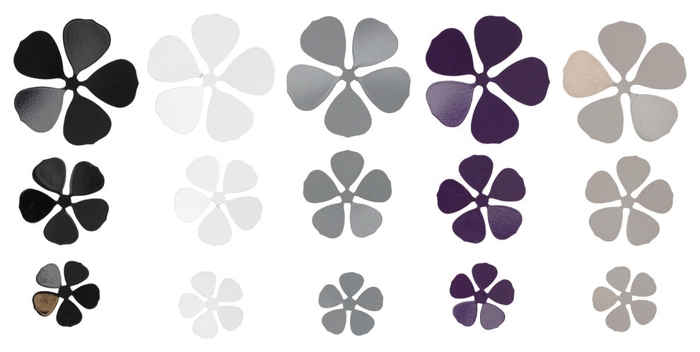 3-Piece Metal Flower With Magnet Floral Taupe