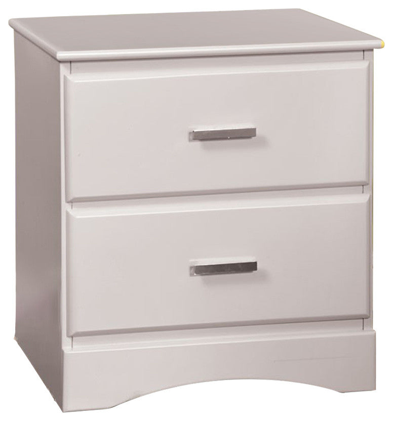 Prismo Transitional Style Night Stand, White