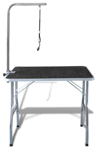 vidaXL Dog Grooming Table Adjustable Arm Foldable Dog Bath Table with 1 Loop