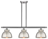 Adirondack 3-Light 36" Stem Island Light, Brushed Satin Nickel Shade