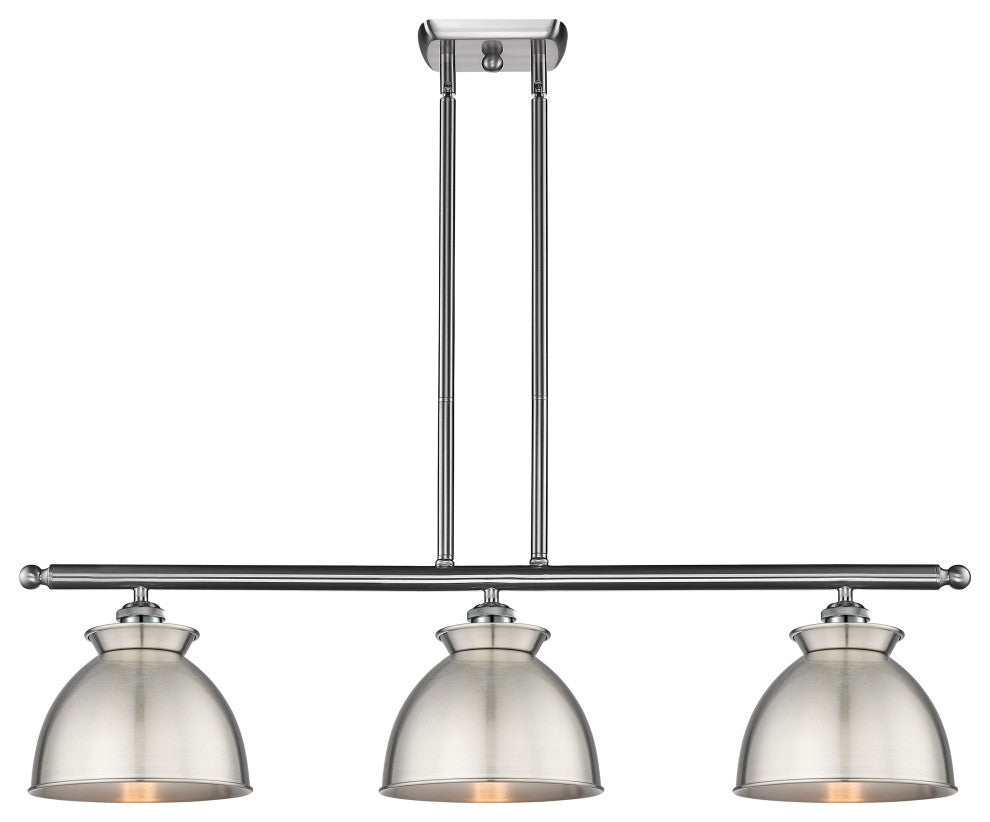 Adirondack 3-Light 36" Stem Island Light, Brushed Satin Nickel Shade