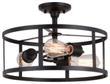 Vaxcel Lighting C0266 Akron 3 Light 15"W Semi-Flush Drum Ceiling - Oil Rubbed