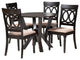 Nala 5-Piece Dining Set, Beige/Dark Brown