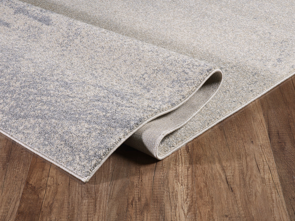 Abani Quartz QRZ160A Beige Grey Swirl Solid Area Rug