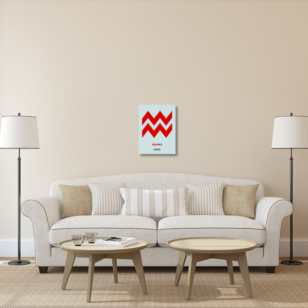 "Aquarius Zodiac Sign Red" Fine Art Print