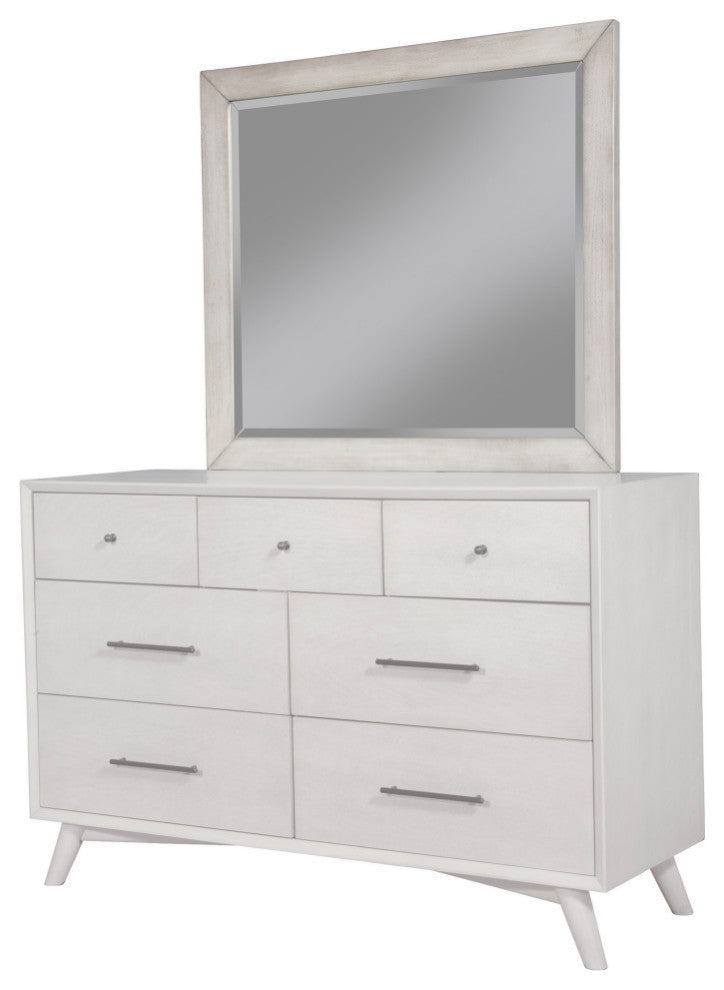 Flynn Mid Century Modern Mirror, Gray