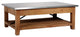 Millwork 48" Wood and Zinc Metal Coffee Table With Shelf