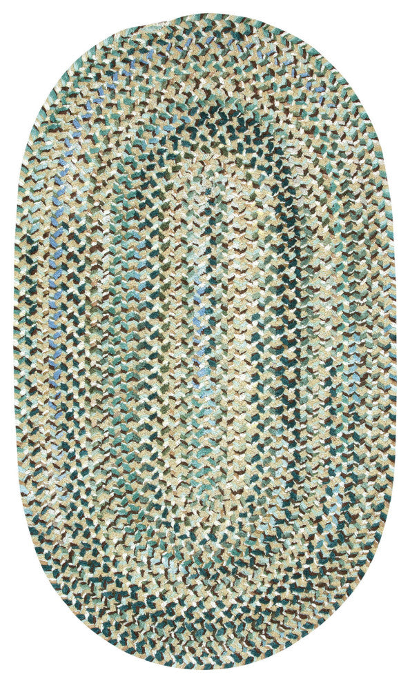 Capel Ocracoke Deep Blue 0425_475 Braided Rugs - 27" X 48" Oval