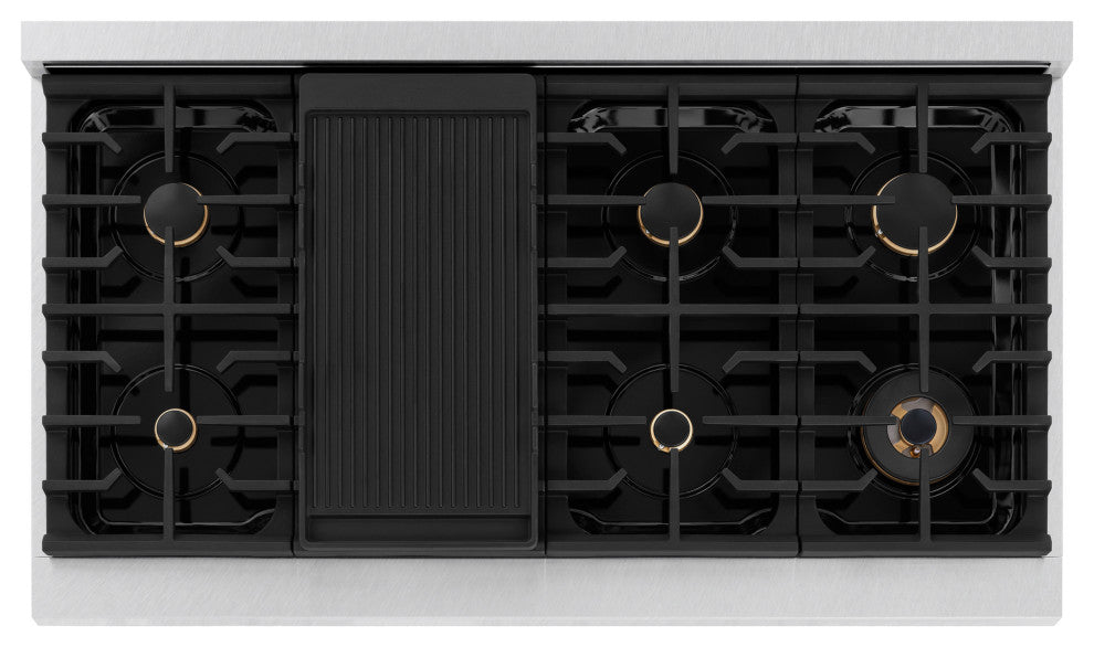 ZLINE 48" Gas Range, DuraSnow With White Matte SGRSZ-WM-48-CB