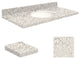 Quartz 25"x19" Vanity Top, Single Faucet Hole, Almond Delite, White Bowl