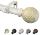 Wicker 1" Curtain Rod, White, 160-240"