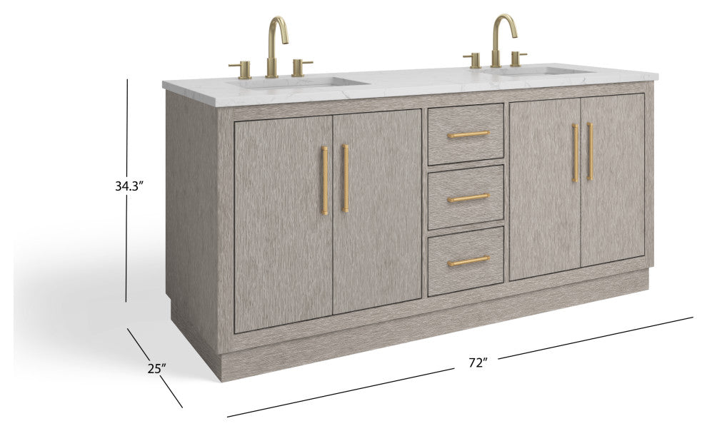 The Arrington Bathroom Vanity, Gray, 72", Double Sink, Freestanding