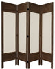5 1/2' Tall Solid Frame Fabric Room Divider, Burnt Brown, 4 Panel