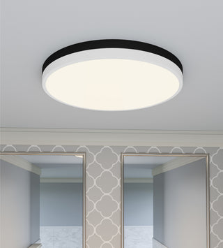 Quoizel WLN1620 20"W LED Flush Mount Ceiling Fixture - Matte Black / Gold