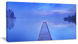 Jetty at Blue Dawn Panorama, Bridge Canvas Art Print, 40x20