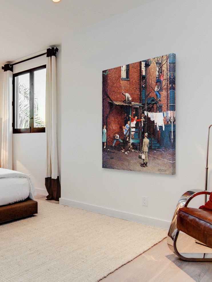 "Homecoming G.I." Painting Print on Canvas by Norman Rockwell