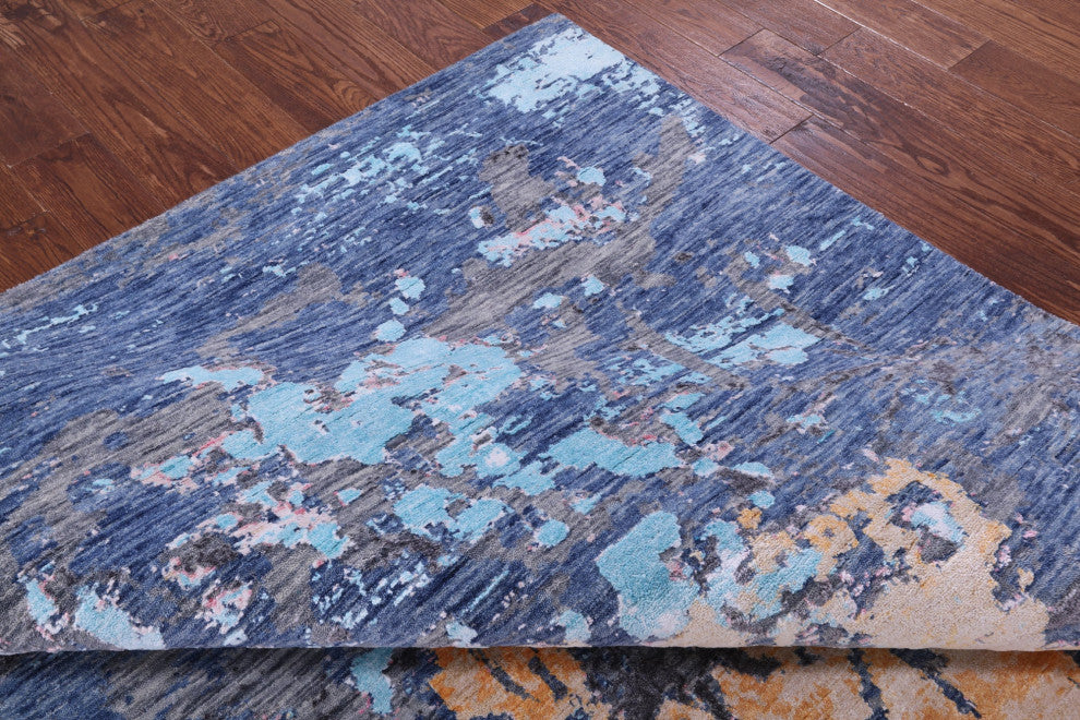 8' 0" X 10' 2" Wool & Silk Modern Handmade Rug - Q15804