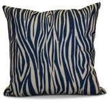 Wood Stripe Geometric Print Pillow, Navy Blue, 16"x16"