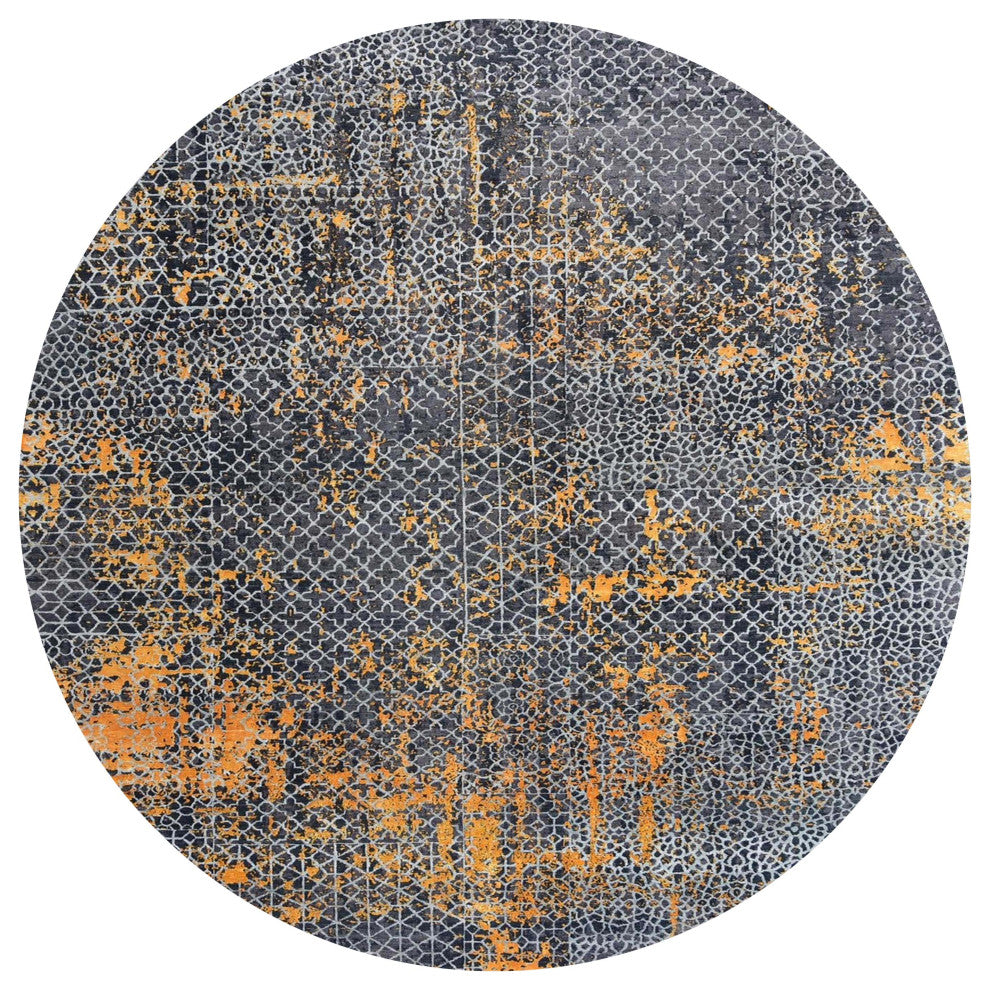 Ahgly Company Indoor Round Mid-Century Modern Area Rugs, 7' Round