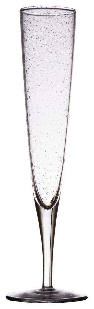 Bubble Glass Champagne Flute, Clear, Set of 4