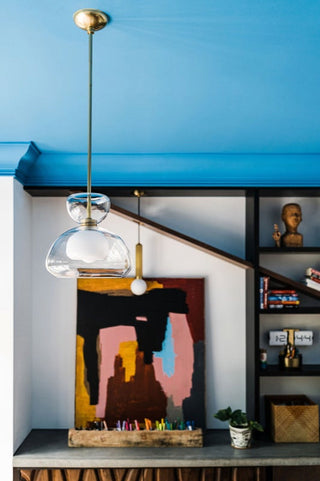 1 Light Pendant, Aged Brass