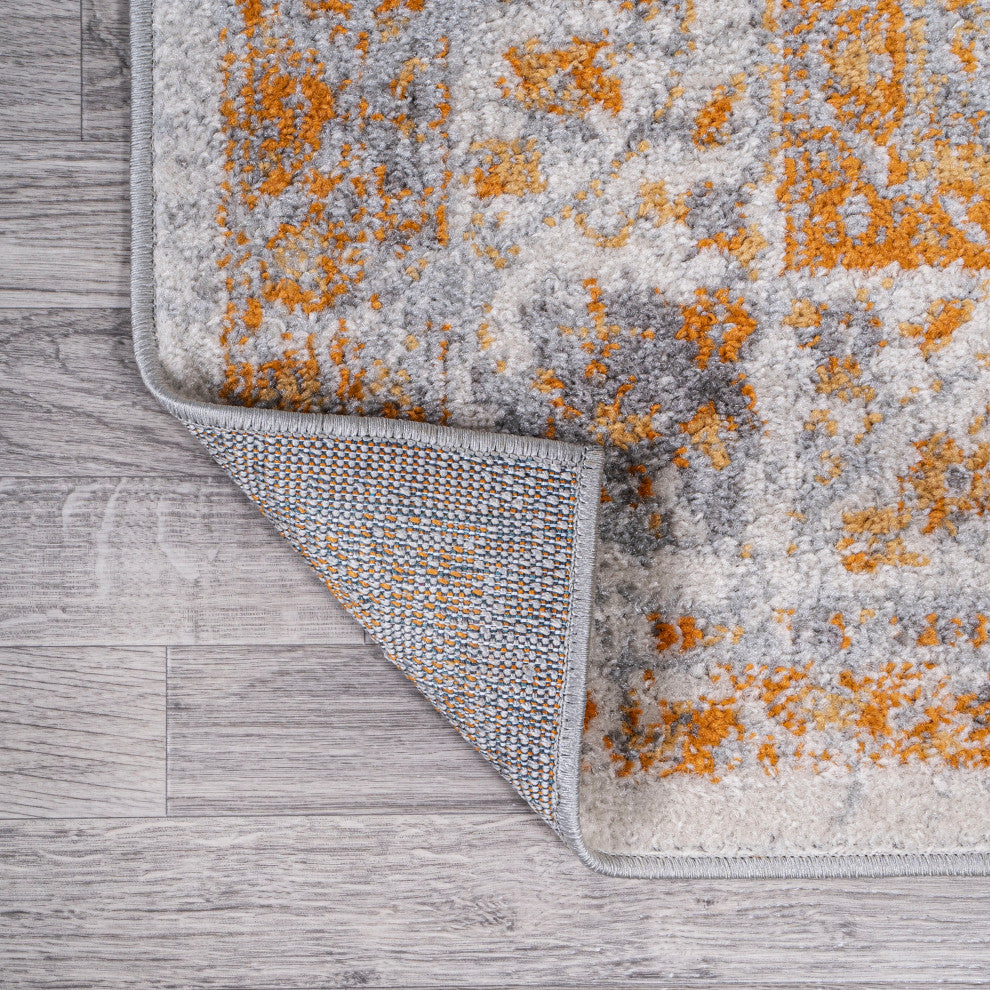 Indhira Ornate Medallion Persian Orange/Cream 2 ft. x 8 ft. Runner Rug