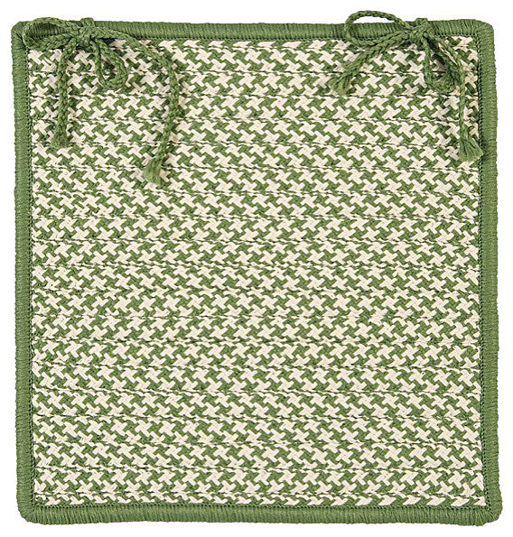 Colonial Mills Chair Pad Outdoor Houndstooth Tweed Leaf Green Chair Pad