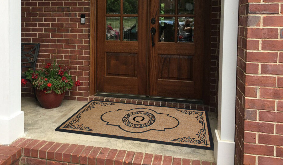 Abrilina Heavy Weight Outdoor Entryway Monogrammed Double Doormat 36"X72", Q