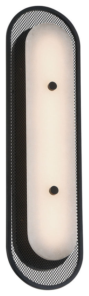 Tramore, Wall Sconce, 22", Matte Black, Alabaster