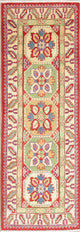 Traditional Kazak Oriental Hand-Knotted Pakistani Wool Runner Rug, 5'10"X2'0"