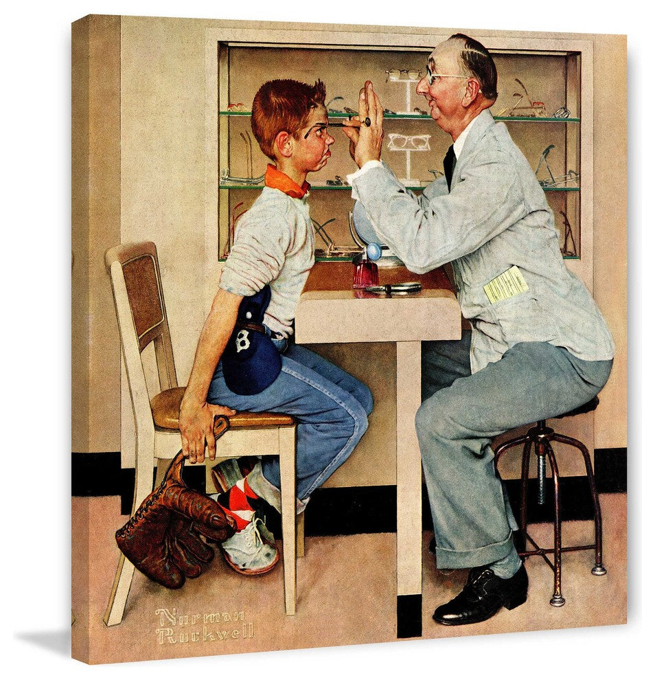 "Eye Doctor" Painting Print on Canvas by Norman Rockwell