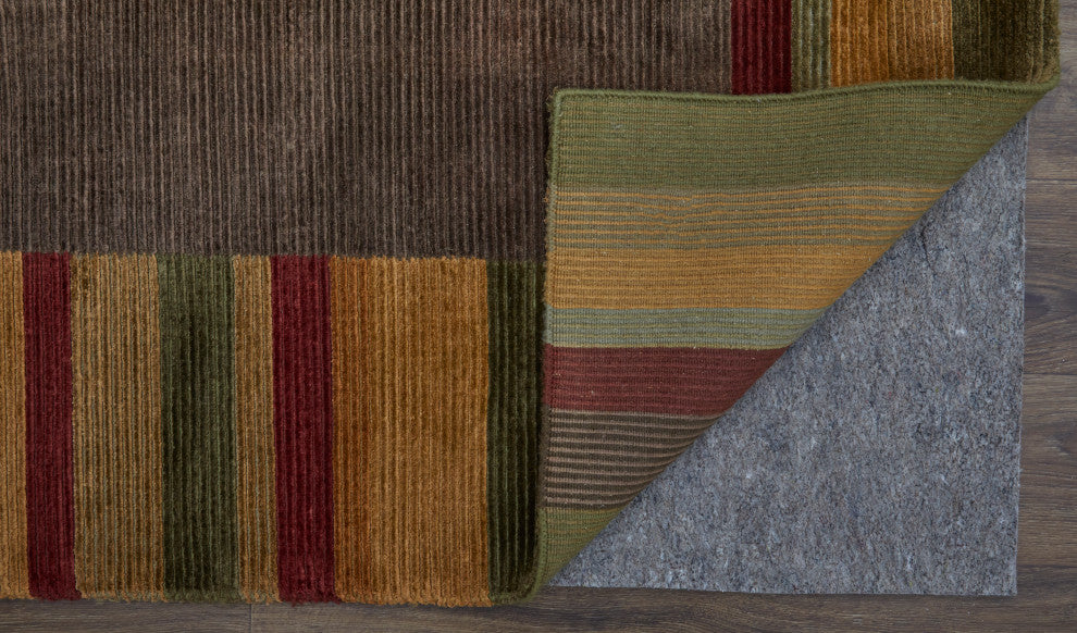Weave & Wander Keystone Hand Knot Color Block Rug, Brown, 5'6"x8'6"