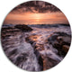 Exotic Flow Of Waters Over Rocks, Seascape Disc Metal Wall Art, 11"