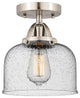 Large Bell Semi-Flush Mount, Brushed Satin Nickel, Seedy, Seedy