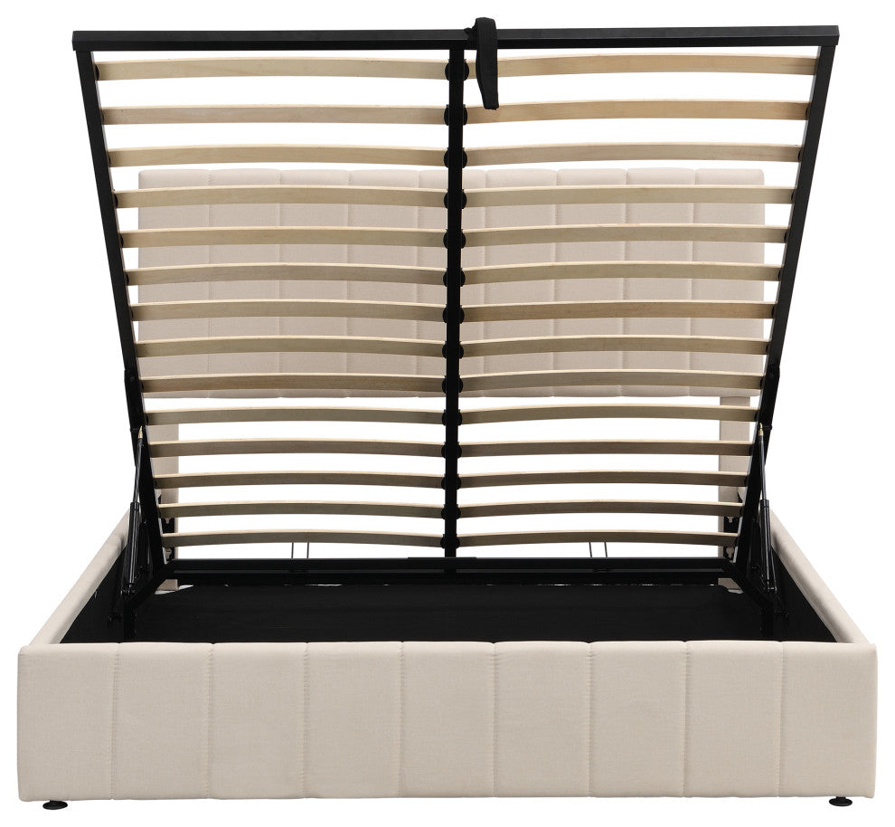 Gewnee Queen size Upholstered Platform bed in Beige